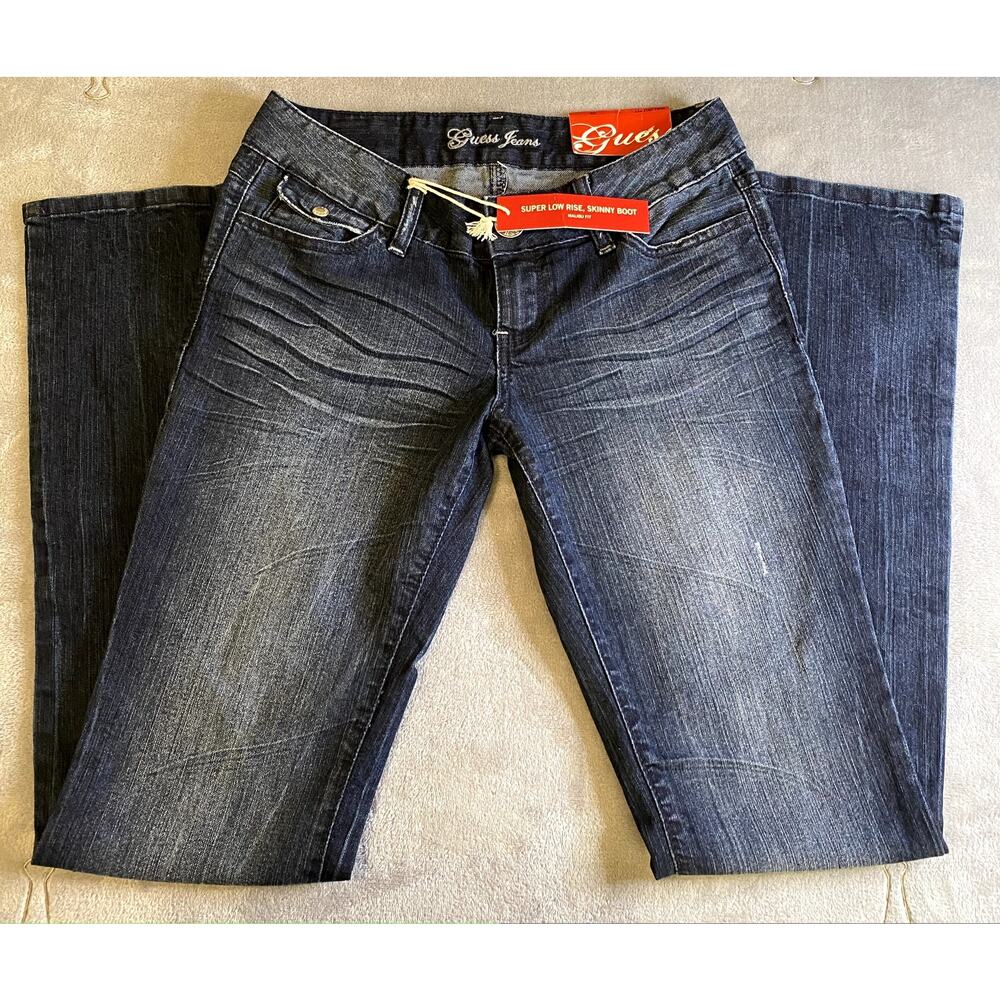 Guess Jeans Womens 28 NWT Dark Wash Embroidered Heart Pocket Denim